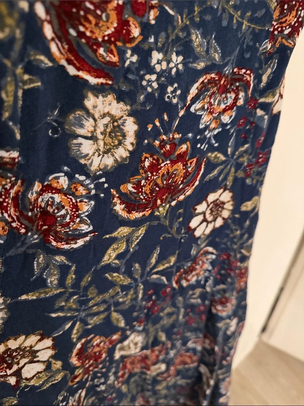 Abercrombie & Fitch Navy Floral Slip Maxi Dress